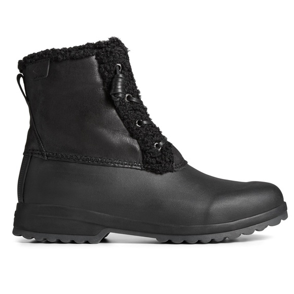 NWT Sperry Women's Maritime Repel Black Teddy Boots - Picture 2 of 6